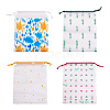 60Pcs 4 Style Plastic Frosted Drawstring Bags ABAG-FW0001-03-1