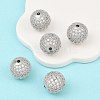 CZ Brass Micro Pave Cubic Zirconia Round Beads LS-ZIRC-L017-05P-2