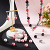   8 Styles Natural Wooden Dyed Beads and Printed Beads WOOD-PH0002-44-5