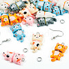 DIY Cat Shaped Resin Dangle Earring Making Kit DIY-TA0009-93-3