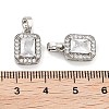 Brass with Clear Cubic Zirconia Charms KK-P271-25P-3