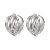 Non-Tarnish 304 Stainless Steel Curved Leaf Stud Earrings for Women EJEW-K244-25P-1-1