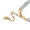 4mm Round Natural Aquamarine Beaded Bracelets BJEW-P318-03G-02-3