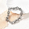 304 Stainless Steel Oval Link Chain Bracelets for Women Men BJEW-F488-62P-1