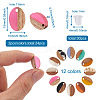 Craftdady 12Pairs 12 Colors Opaque Resin & Walnut Wood Stud Earring Findings MAK-CD0001-05-12