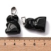 Natural Obsidian Pendants G-B127-08P-07-3