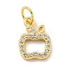 Rack Plating Brass Micro Pave Clear Cubic Zirconia Pendants KK-B093-17G-1