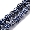 Handmade Blue and White Porcelain Beads Strands PORC-I027-03B-1