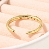 Real 18K Gold Plated Rack Plating Brass Micro Pave Cubic Zirconia Cuff Finger Rings for Women RJEW-C115-01G-01-3