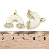 Brass Micro Pave Clear Cubic Zirconia Pendants KK-L213-034G-3