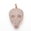 Brass Micro Pave Cubic Zirconia Pendants ZIRC-Q013-22RG-1