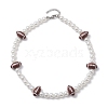 Plastic Imitation Pearl with Acrylic Sports Ball Beaded Necklaces for Women NJEW-JN04660-5