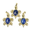 Dyed Natural Lapis Lazuli & Brass Pendants KK-F887-01G-16-1