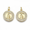 Brass Micro Pave Clear Cubic Zirconia Pendants ZIRC-S067-126-NF-1