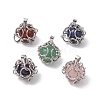 Stainless Steel Braided Pacrame Pouch Gemstone Pendants PALLOY-JF02735-02-1