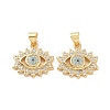 Brass Micro Pave Cubic Zirconia Pendants ZIRC-P106-44G-2