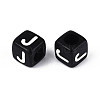 Initial Acrylic Horizontal Hole Beads OACR-ZX006-35J-2