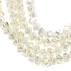 Electroplate Transparent Glass Beads Strands GL-CBA7A17-01A-12-2