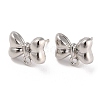Silver Alloy Stud Earring Findings EJEW-H108-01H-S-1