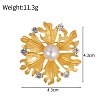 Leaf Zinc Alloy Rhinestone Brooches PW-WG858A0-01-2