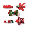 Christmas Theme Cloth Felt Fabric Alligator Hair Clip OHAR-R100-01C-3