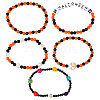 BENECREAT 30Pcs 5 Style Synthetic Turquoise Skull & Acrylic Beaded Stretch Bracelets Set BJEW-BC0001-06-1