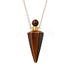 Natural Tiger Eye Faceted Cone Perfume Bottle Pendant Necklace PW-WG8F691-06-1