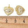 Brass Micro Pave Clear Cubic Zirconia Pendants KK-Q031-44G-05-3