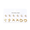 304 Stainless Steel Micro Pave Cubic Zirconia Stud Earrings Kits For Women EJEW-B112-01G-01-4