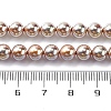 UV Plating Pearlized Glass Pearl Beads Strands GLAA-F128-01A-T15-2