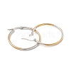 Two Tone 201 Stainless Steel Hoop Earrings with 304 Stainless Steel Pins for Women EJEW-B016-03B-2