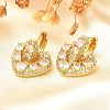 Rack Plating Heart Brass Micro Pave Clear Cubic Zirconia Hoop Earring for Women EJEW-C125-01G-2