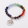 Natural Gemstone Stretch Charm Bracelets BJEW-JB01702-1