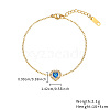 Cubic Zirconia Heart Link Bracelet with Golden Stainless Steel Chains OQ9710-2-2