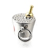 Brass Enamel Champagne Bucket Connector Charms KK-V007-40GP-02-2