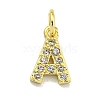 Letter Brass Micro Pave Clear Cubic Zirconia Pendants KK-K354-06G-A-1