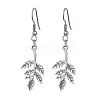 Alloy Leaf Dangle Earrings with 304 Stainless Steel Pins EJEW-JE05510-02-1
