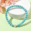 Natural & Synthetic Gemstone Round Beaded Stretch Bracelets BJEW-JB09881-4