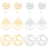 12Pcs 6 Style 201 Stainless Steel Pendants STAS-DC0014-35-1