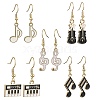 Golden Alloy Enamel Dangle Earrings for Women X-EJEW-JE05657-1