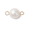 Natural Pearl Two Sides Polished Connector Charms PALLOY-JF04637-3