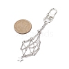 Star 304 Stainless Steel Macrame Chain Pouch Empty Stone Holder Pendant Decoration HJEW-JM02087-2