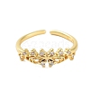 Brass Pave Cubic Zirconia Cuff Rings RJEW-U012-03G-01-2