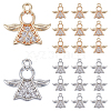   20Pcs 2 Colors Rack Plating Brass Micro Pave Clear Cubic Zirconia Charms KK-PH0009-43-1