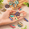  16Pcs 8 Style Transparent Resin & Walnut Wood Pendants RESI-TA0002-06-6