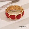 Classic Heart Alloy Enamel Hinged Bangles for Women EM9896-1-2