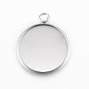 304 Stainless Steel Pendant Cabochon Settings STAS-E146-18P-18mm-2