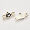 Light Gold Plated Alloy Pendants X-ENAM-T009-13A-2