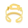 304 Stainless Steel Horseshoe Open Cuff Rings for Women RJEW-G321-14G-3