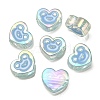 UV Plating Rainbow Iridescent Acrylic Enamel Beads X-OACR-G012-12-2